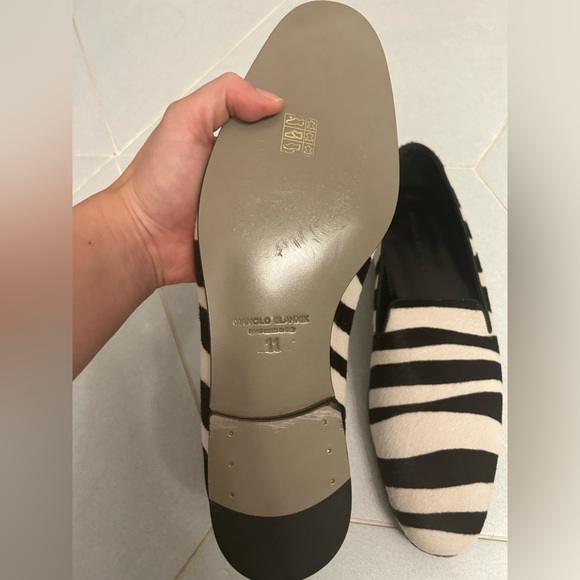 Manolo Blahnik Zebra Print Calf Hair Mens Loafers size 11 - Picture 2 of 3